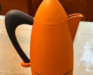 Vintage MCM Carlo Giannini Orange Coffee Pot