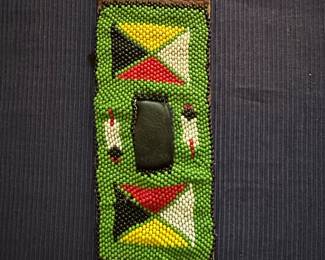 Beaded watch band with three snap closure