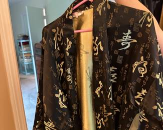 Silk robe with belt