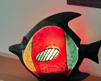 Metal Fish Painted Lamp
