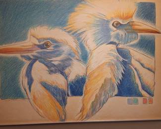 Maude Church "Egrets". Pastel caulk.
