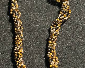 Vintage Twisted Bead Tigers Eye Necklace
