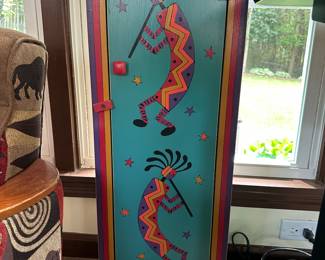 Decorative Native American Wood Cabinet