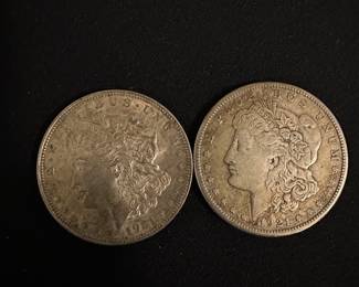Silver 1921 Morgan One Dollar Coins