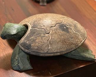 From Bali - Wood Turtle Ashtray. Removable shell