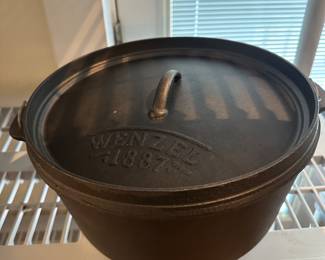 Wenzel 1887 Dutch Oven With Feet handle, Lid & Cover Cast Iron 12"