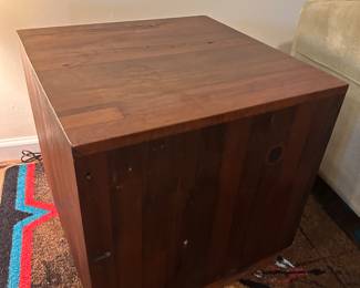 Block Style Side End Tables made of worm wood