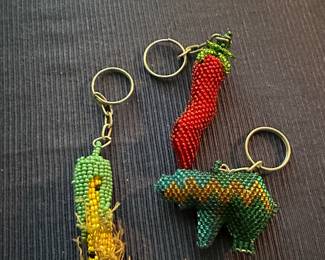 Three beaded key chains