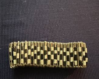 Black and White bracelet made with safety pins. Very unique jewelry piece