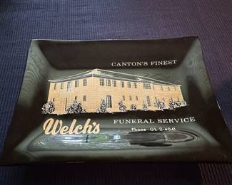 Last remaining glass ashtray from late 1950's from Canton, Ohio