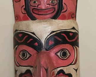 Pacific Northwest hand carved totem mask
