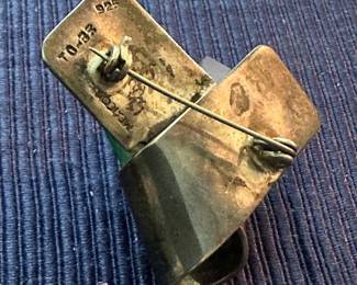 Silver mark on three gem crystal brooch