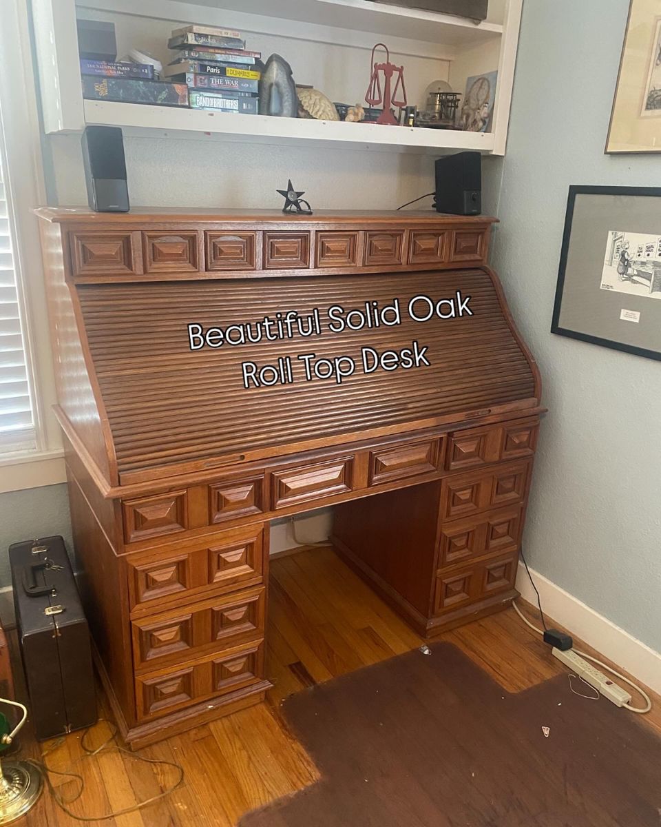 Solid Oak roll top desk