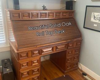 Solid Oak roll top desk