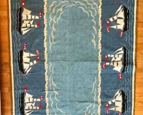Nautical Chain Stitch Wool Rug