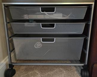 Entertainment center (42x21x81h) $175 Insignia dorm fridge (19x21x33h) $125 Metal craft drawers $30