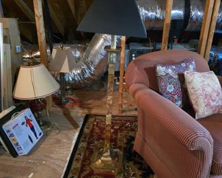 48" Brass floor lamp $95
