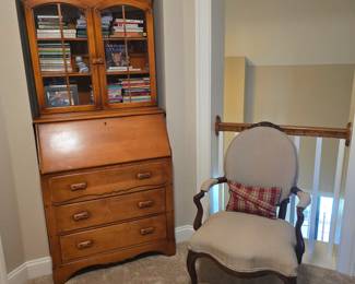 Maple secretary (32x15x72h) $295 Chair. $50