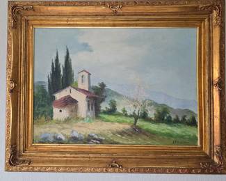 French Chapel Painting is 36-3/8"x28.5". $150