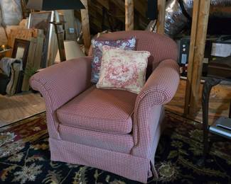 Red chair with matching footstool(not pictured) $60
