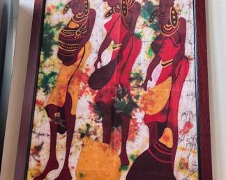 African Bakik Art fabric panel (framed), Kenya