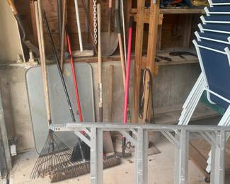 Ladders and lots of yard tools