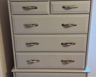 Vintage White dresser (matches Twin bed). Located in Bedroom #2.