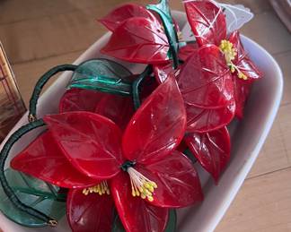 Glass Poinsettias napkin labels