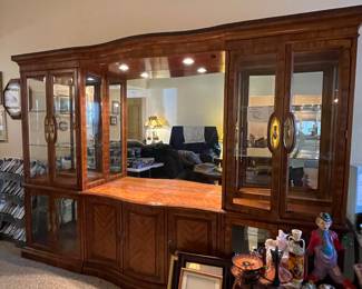 3 piece china cabinet, lighted. 