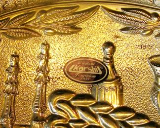 Antique Original Silver Plate Tray Jerusalem Jewish Karshi Original