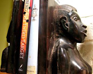 Vintage Carved Wood Bookends