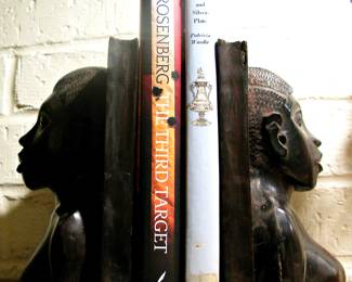 Vintage Carved Wood Bookends