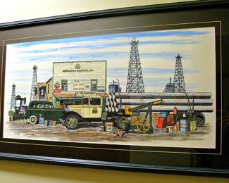 Oil Field Supply Store Artist Al Michardson Silk Screen Ink Print