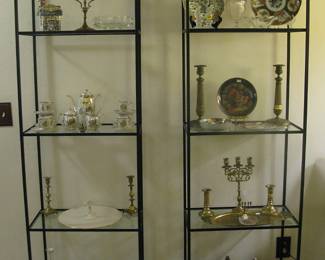 Wrought Iron Glass Display Shelves