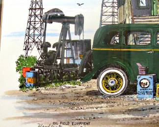 Oil Field Supply Store Artist Al Michardson Silk Screen Ink Print