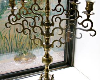 Antique Brass Candelabra MENORAH