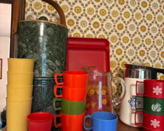 Vintage Tupperware, Corning ware, vintage ice buckets and more