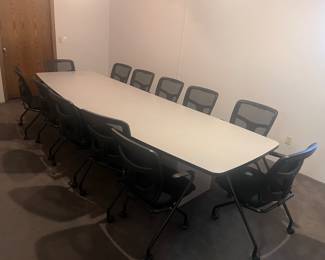 Amazing conference room table and 12 chairs!