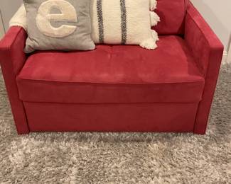 American Leather Comfort Sleeper Collection . oversized chair that converts to twin size bed . Suede life Dusty Rose.