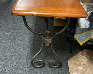 Table with metal base