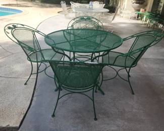Green Patio Table and 4 Chairs