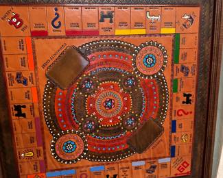Hand tooled leather Monopoly Board