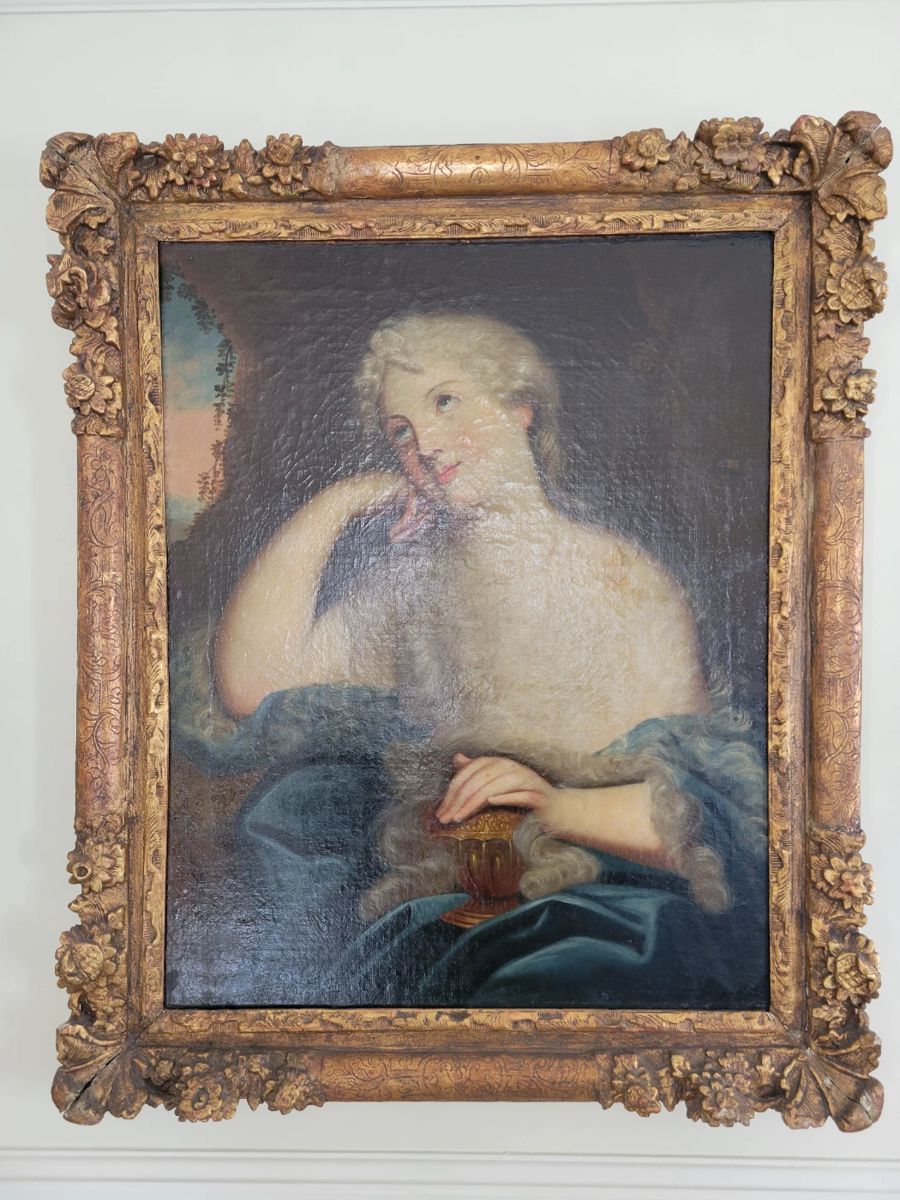 Nicely Framed large oil painting In the manner of Pierre Mignard.
