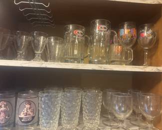 A&W root beer glasses, Pepsi Cola glasses