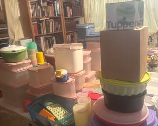 Lots of Tupperware in many different colors/styles