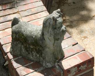 Yard art concrete dog