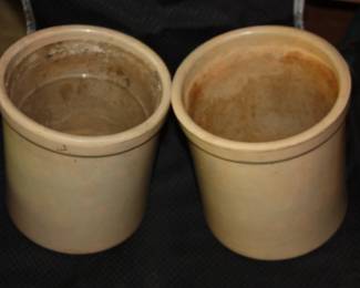 2 smaller crocks w/no cracks or chips