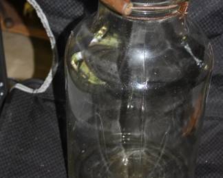 Vintage glass jug w/bale