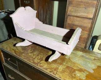 pink doll cradle