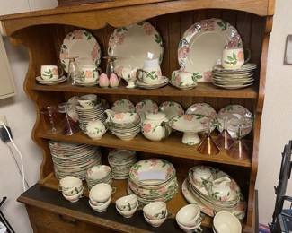 Large set of Dessert Rose pottery